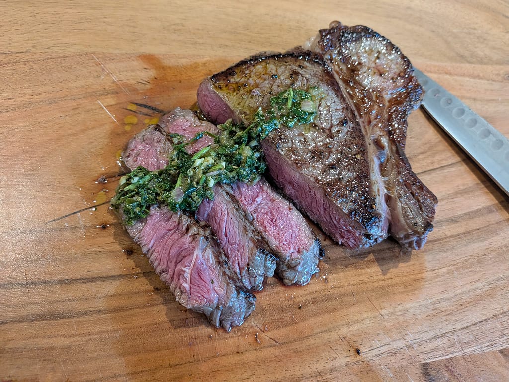 Argentinian steak and chimichurri